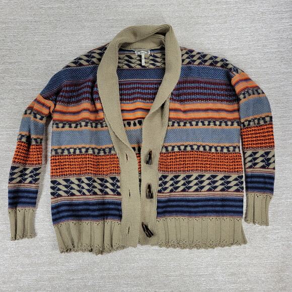Kirra Wool Blend Toggle Cardigan Sweater Shawl Collar Boho Fall Knit Small - Picture 2 of 16